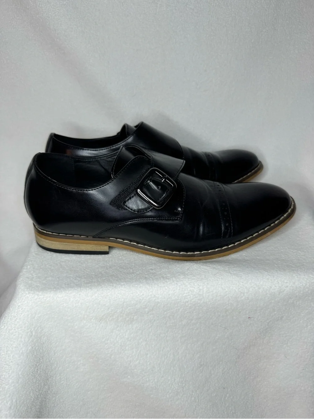 Stacy Adams Black Monk Strap Cap Toe Dress Shoes Men’s 5M Women’s 6.5